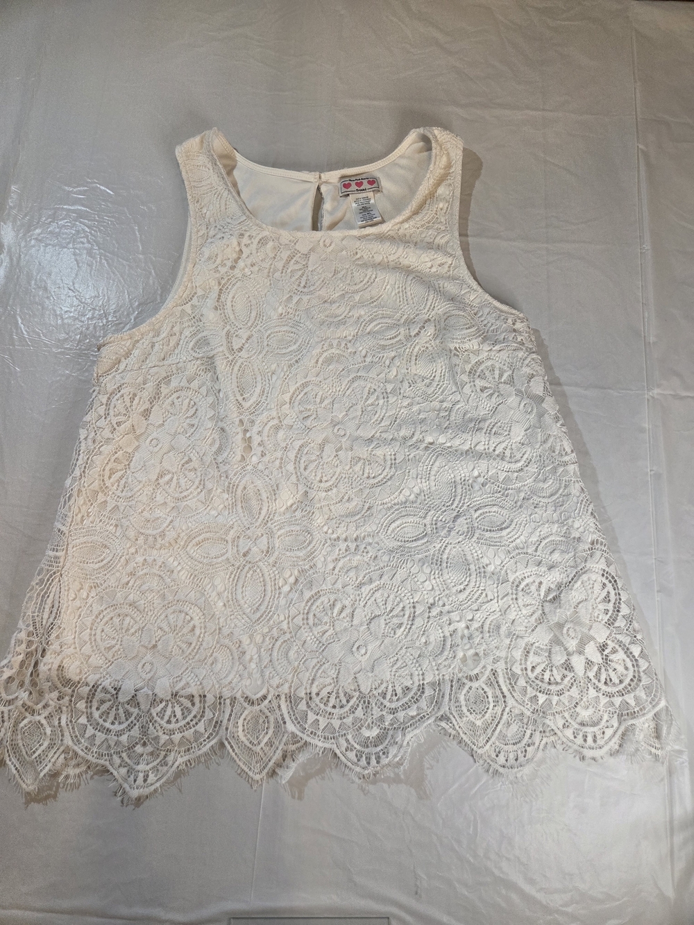 Three Hearts Ivory Lace Camisole
